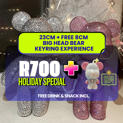 Holiday Special 23cm Standard DIY Rhinestone Bear + FREE 8cm DIY Rhinestone Big Head BearKeyring