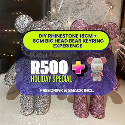 Holiday Special 18cm Standard DIY Rhinestone Bear + 8cm DIY Rhinestone Big Head BearKeyring