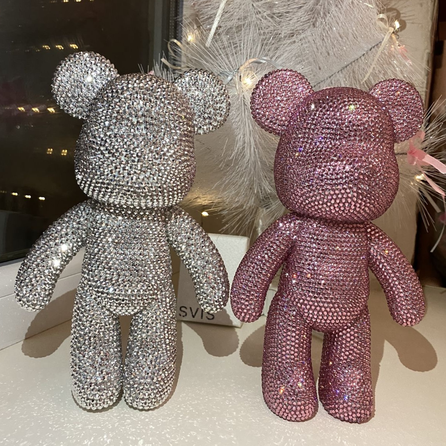 Holiday Special 18cm Standard DIY Rhinestone Bear + 8cm DIY Rhinestone Big Head BearKeyring