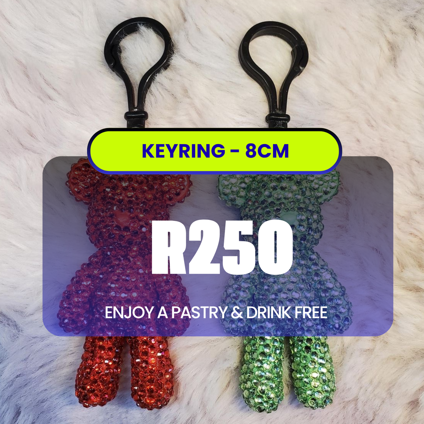 Keyring DIY Rhinestone Bear Experience - 8cm