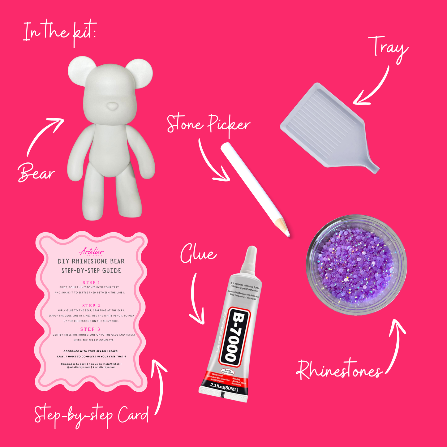 23CM DIY RHINESTONE BEAR KIT